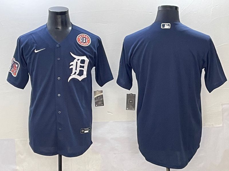 Men 2025 Detroit Tigers Blank Dark Blue Game Nike MLB Jersey style 6